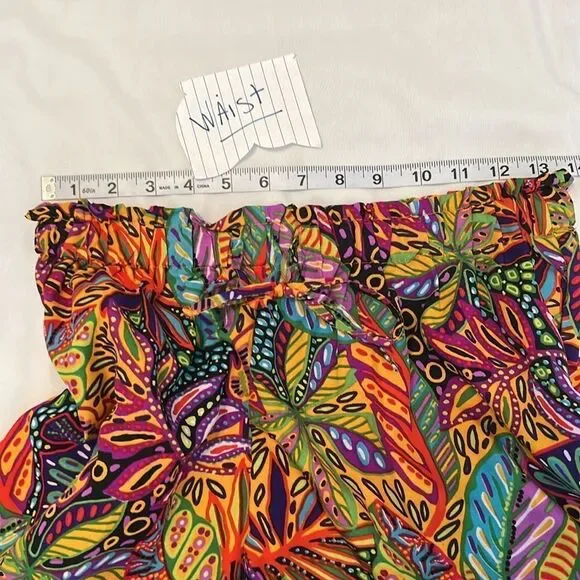NWT Live 4 truth szS Colorful Leaf Print Two-Piece shorts with tube top set - Picture 14 of 17